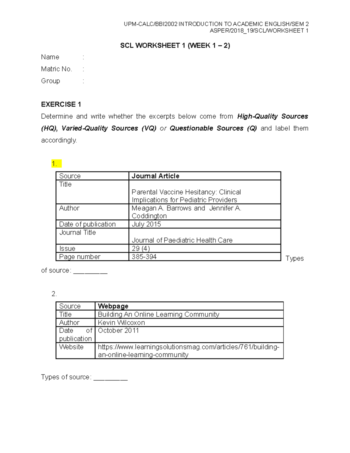 BBI2002 SCL 1 - this is a series of question that may help foundation ...