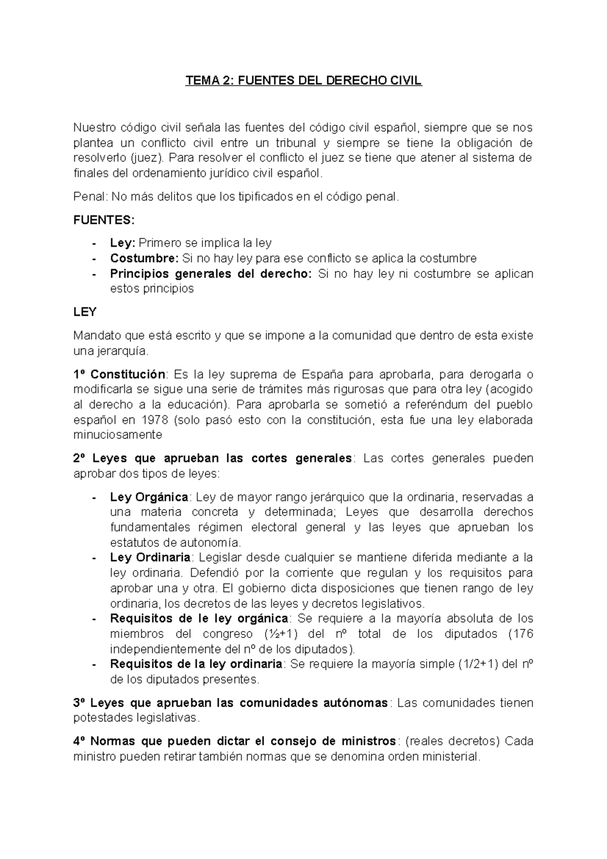 TEMA 2 Fuentes DEL Derecho - TEMA 2: FUENTES DEL DERECHO CIVIL Nuestro ...