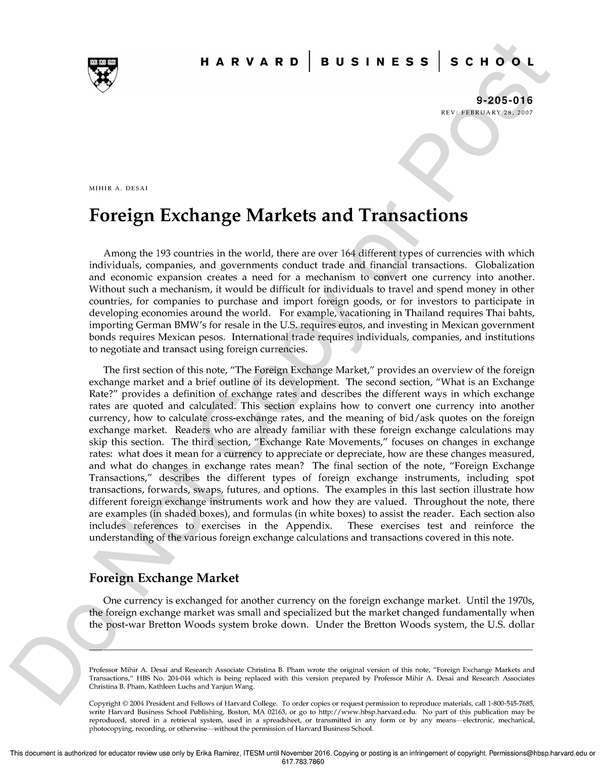 research paper on foreign exchange market