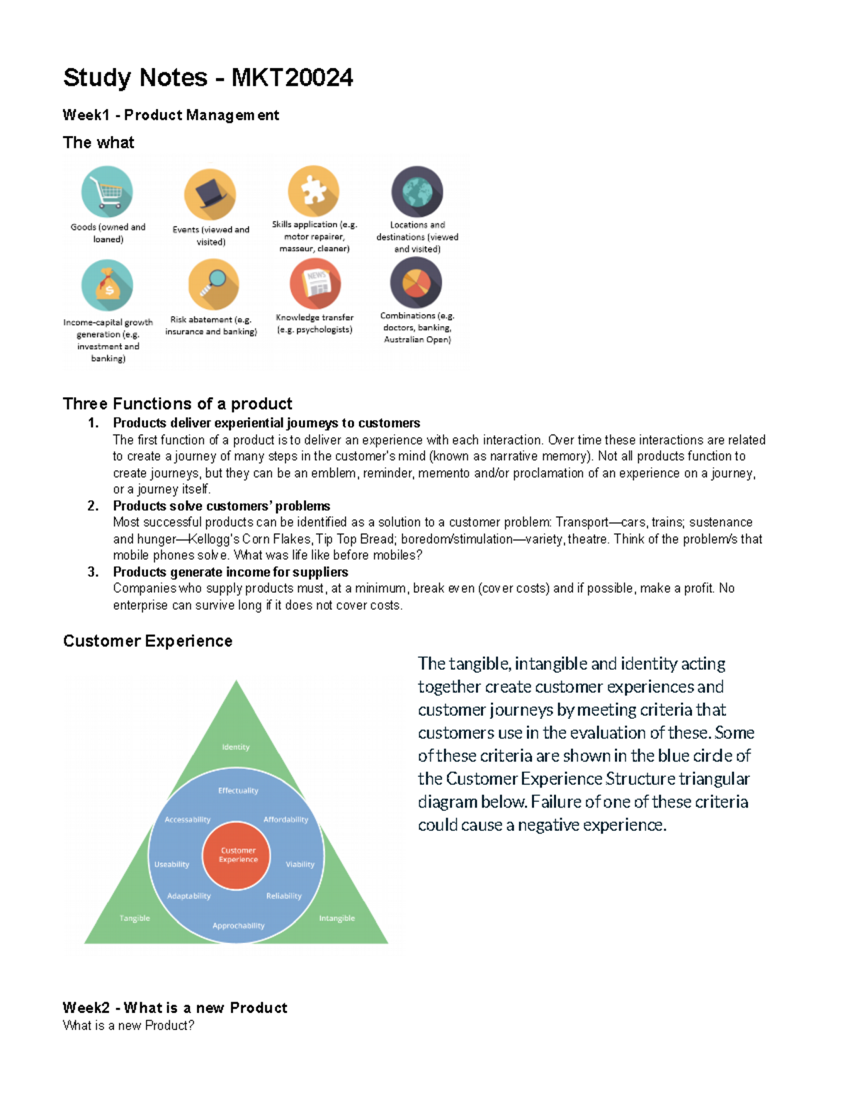 Study Notes - MKT2002 4 - Study Notes - MKT Week1 - Product Management ...