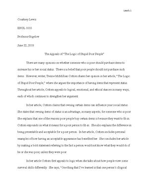 The Appeals Of The Logic Of Stupid Poor People Engl Cc The Appeals Of The Logic Of Stupid Poor People Engl Cc Introduction To Writing Studocu Compare And Contrast Essay On High School And College also How To Write A Essay Proposal Essay Writing Examples English