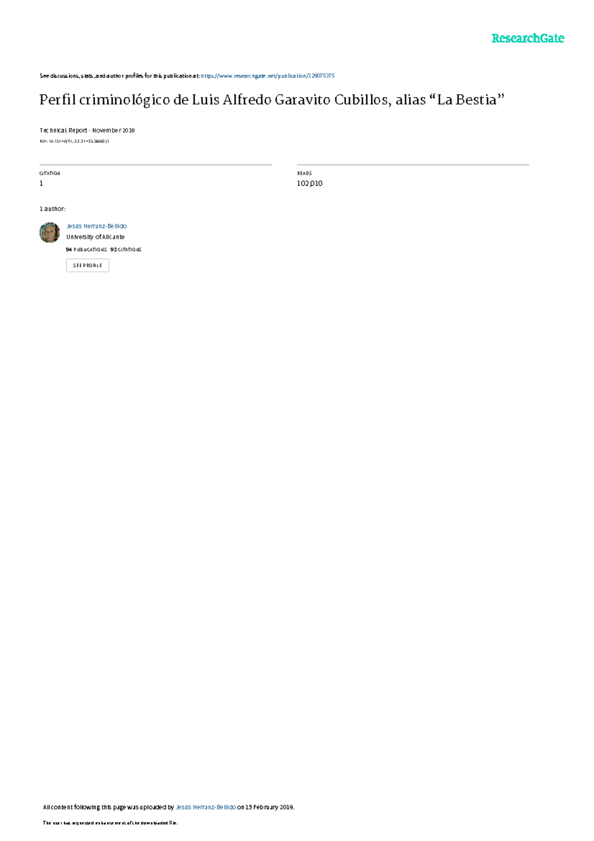 2018 Perfilcriminolgicode Luis Alfredo Garavito Cubillos See