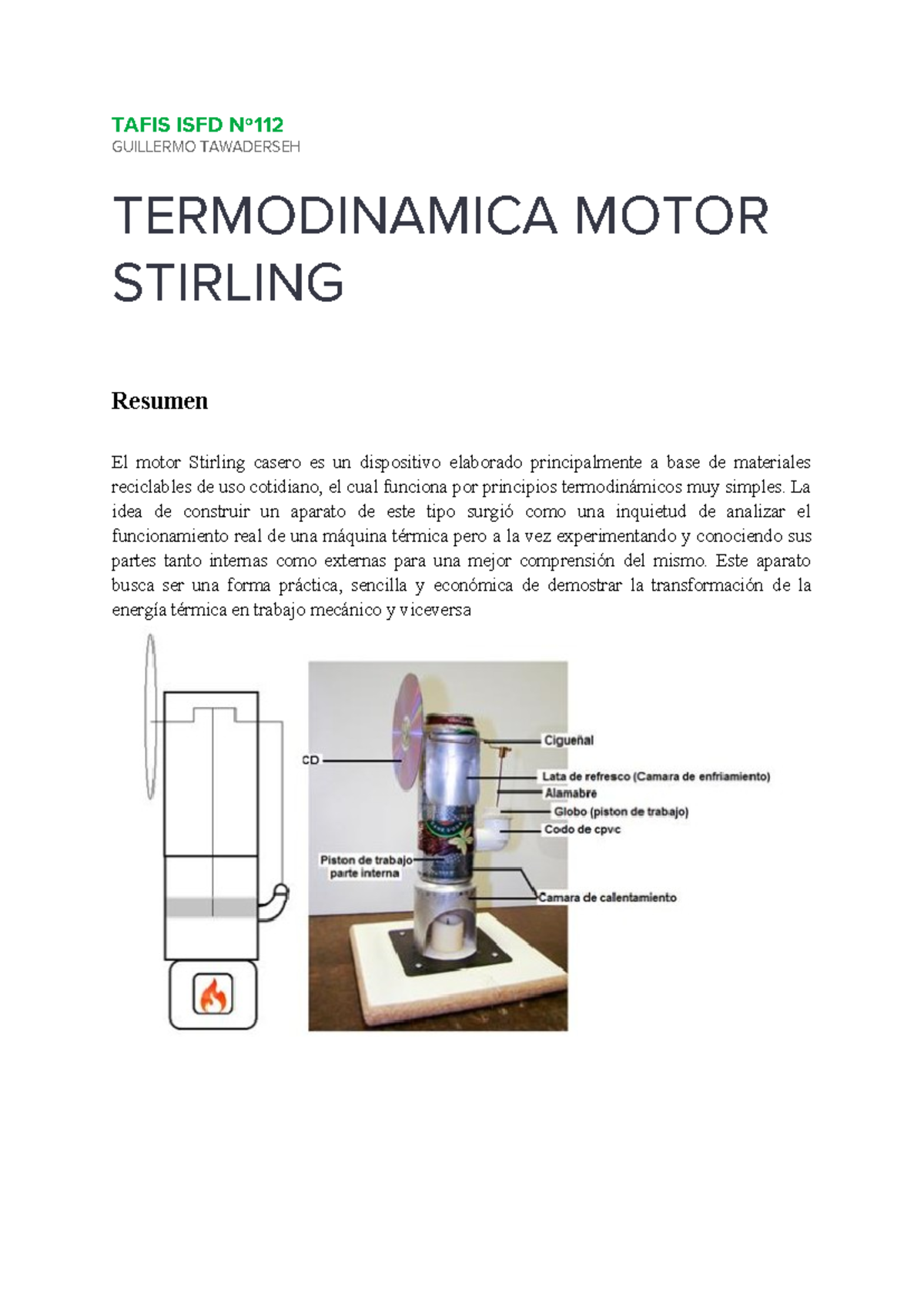 Proyecto de Termodinamica Tawaderseh Perez Guillermo - TAFIS ISFD Nº