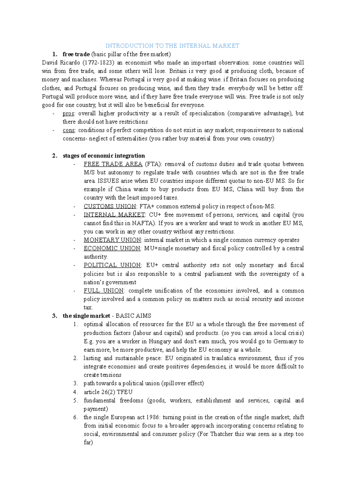 Introduction To The Internal Market - INTRODUCTION TO THE INTERNAL ...