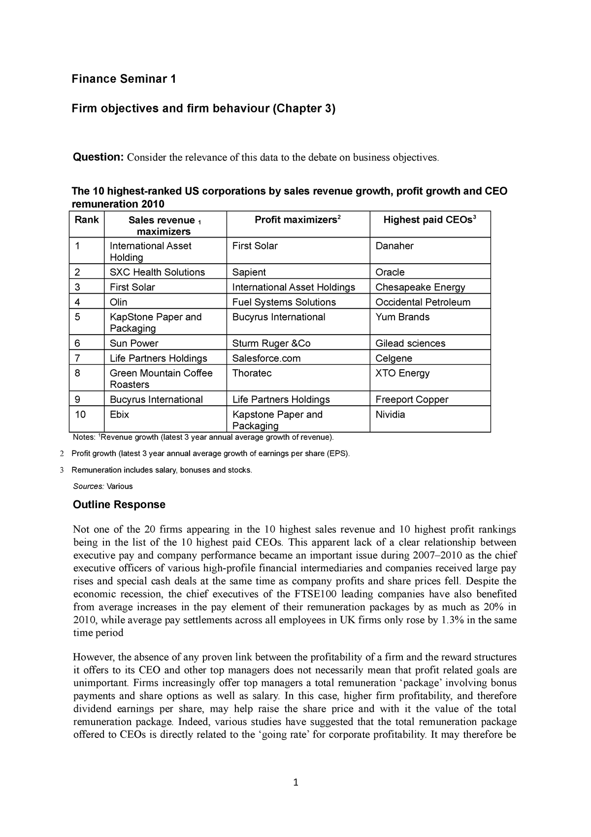 Finance Tutoiral Answers 1 Finance Seminar 1 Firm Objectives And Firm   Thumb 1200 1698 