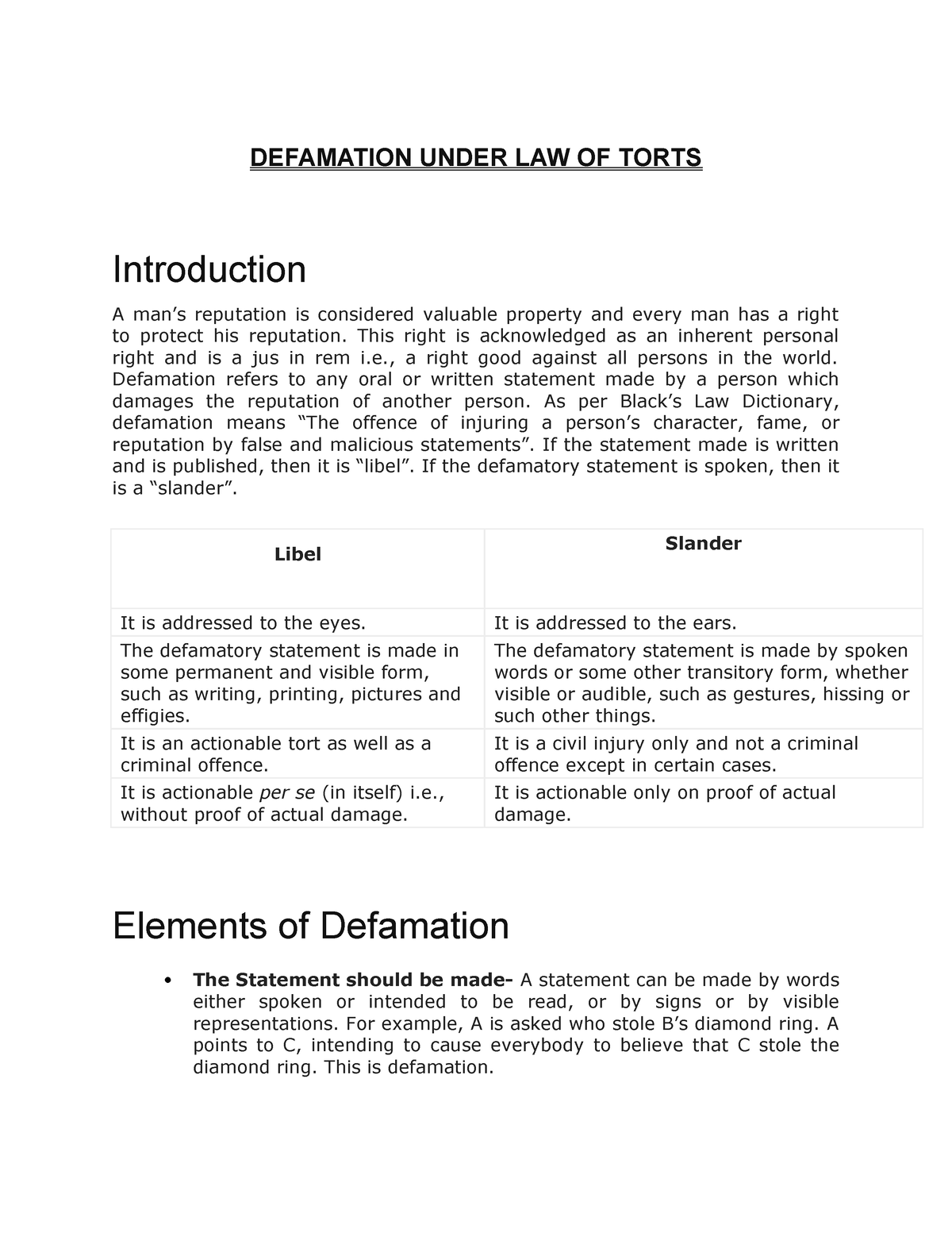 defamation-under-law-of-torts-defamation-under-law-of-torts-introduction-a-man-s-reputation-is