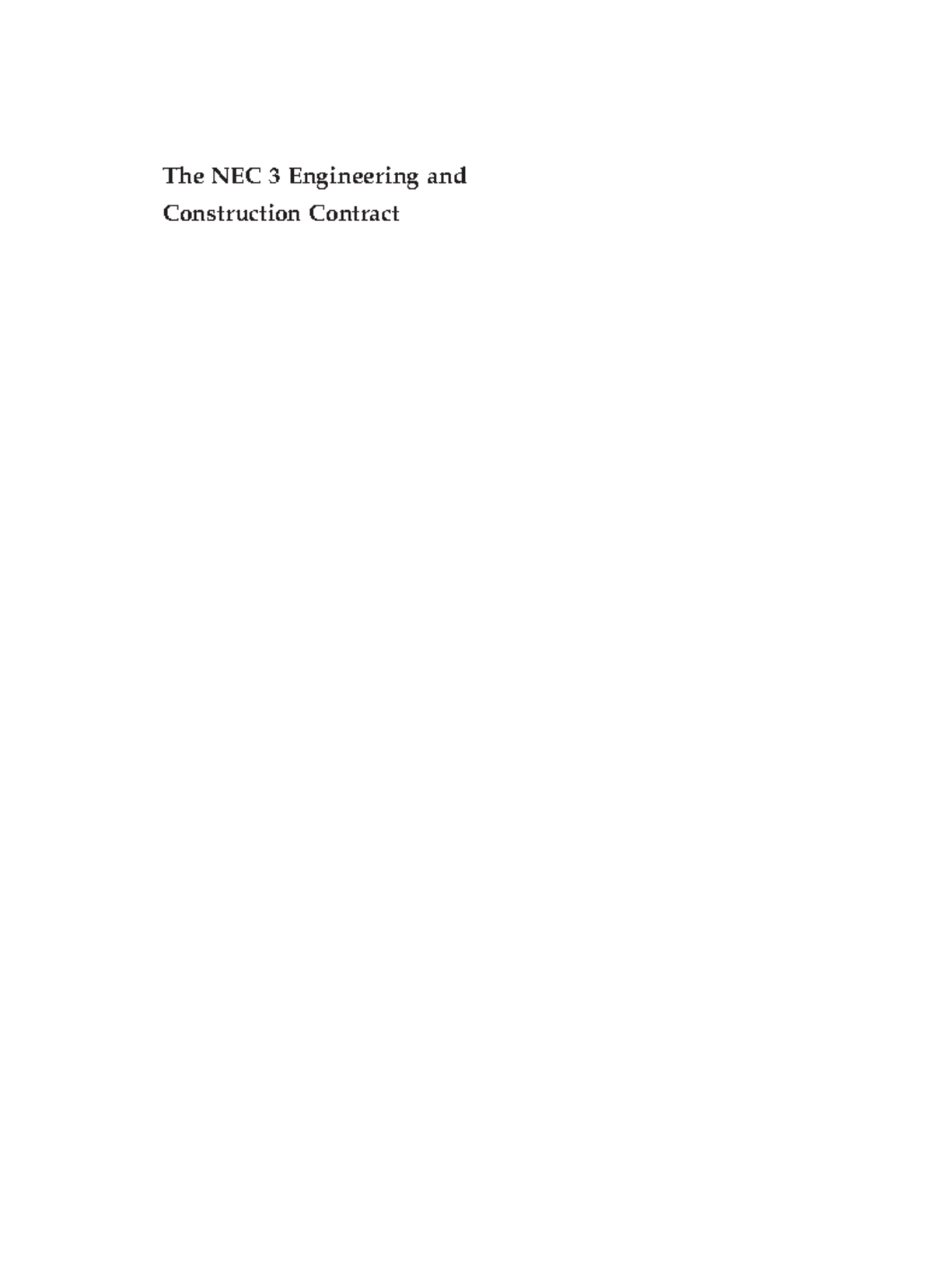NEC3 - Resumen Contract in Context - The NEC 3 Engineering and ...
