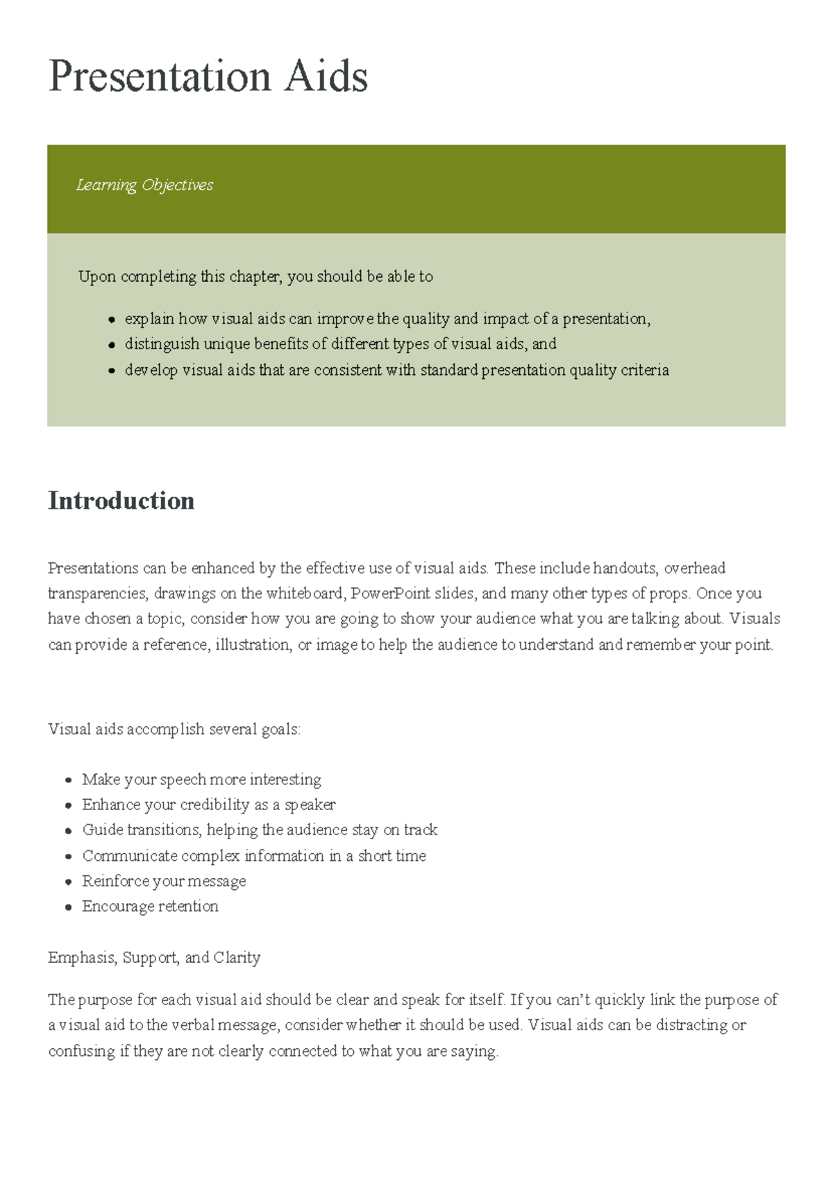 Presentation Aids Professional Communications Presentation Aids