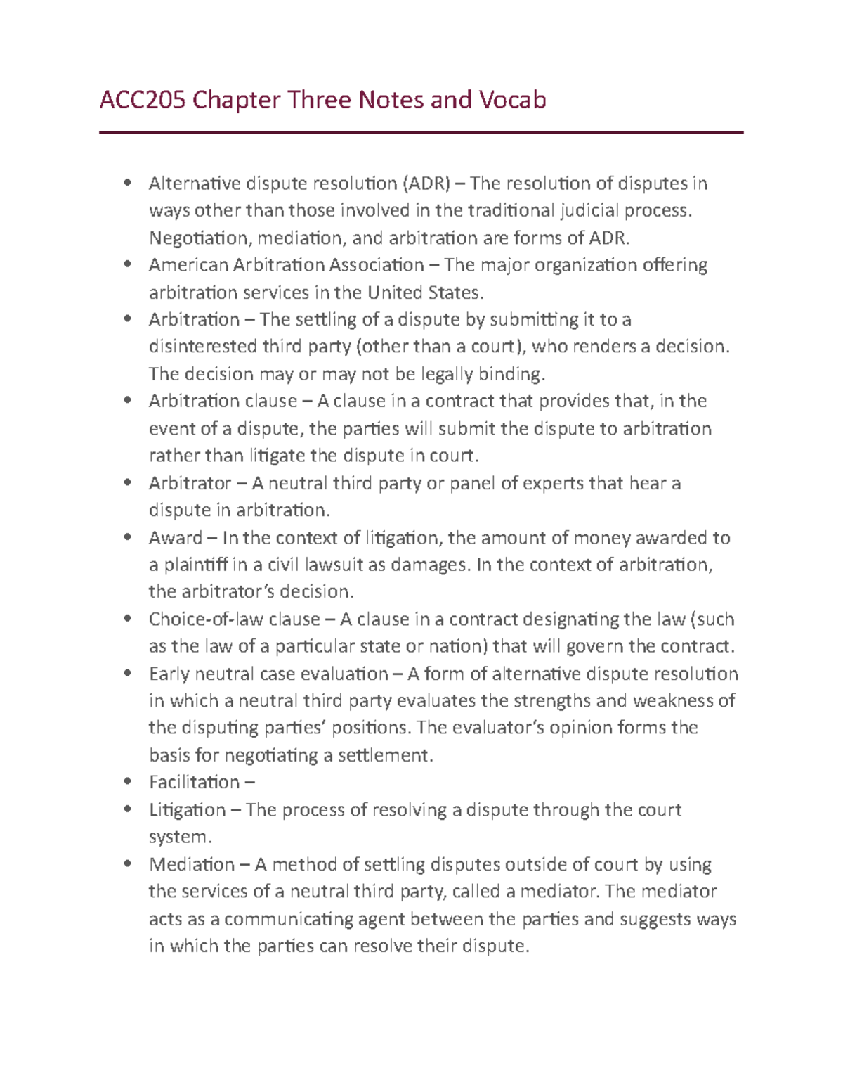 ACC205 Notes 3 - ACC205 Chapter Three Notes and Vocab Alternative ...