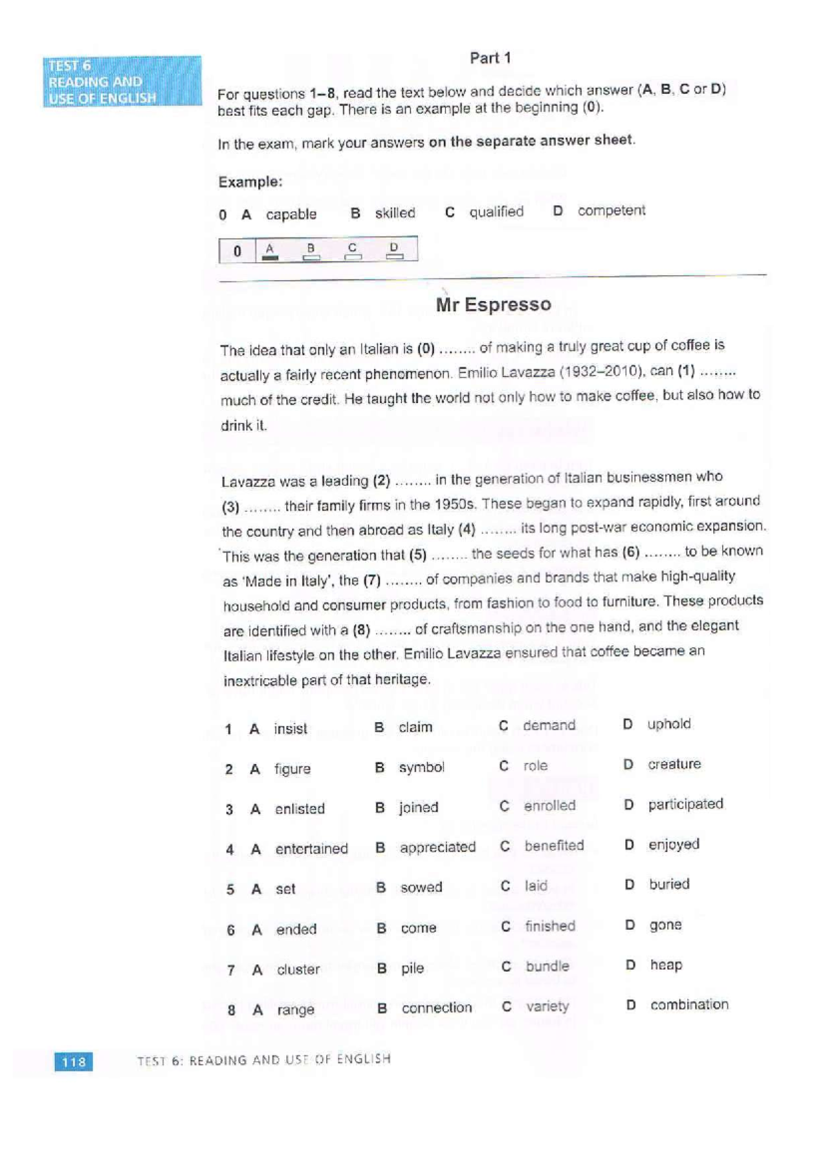 Test6 - Cambridge Use of English and Reading exam for C1 level ...