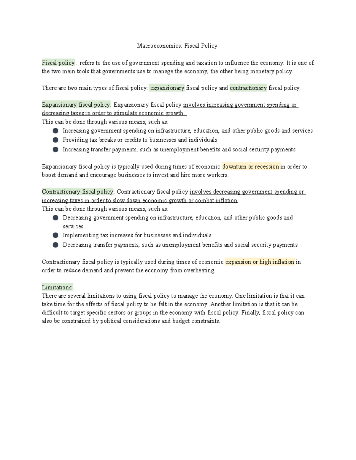 Macroeconomics Fiscal Policy - Macroeconomics: Fiscal Policy Fiscal ...