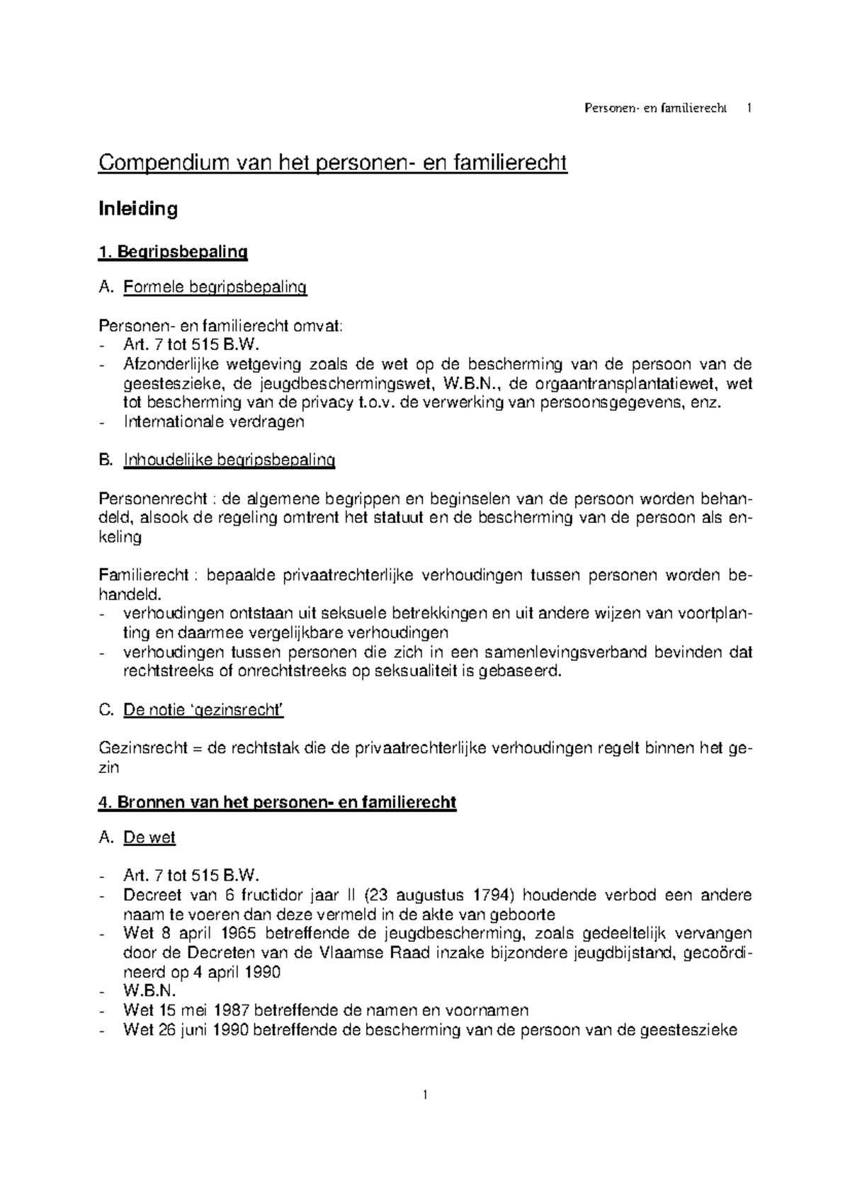 Samenvatting Personen- En Familierecht : Compleet, - Deel 1 En 2 ...