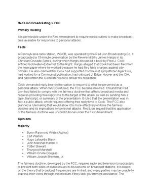 red lion v fcc