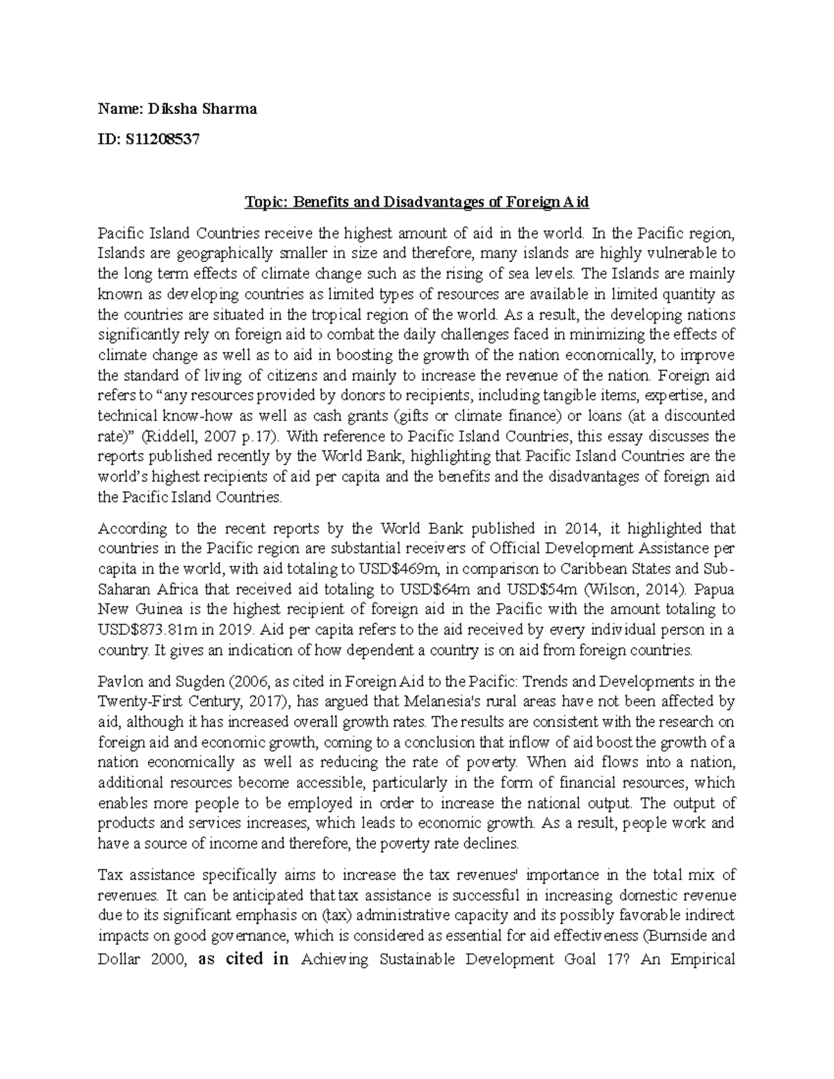 UU 114 Final Essay - Management - Name: Diksha Sharma ID: S Topic ...