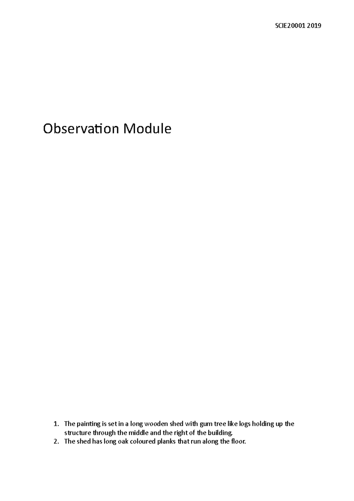 Observation Module - One of the assignments where you have to analyze a ...