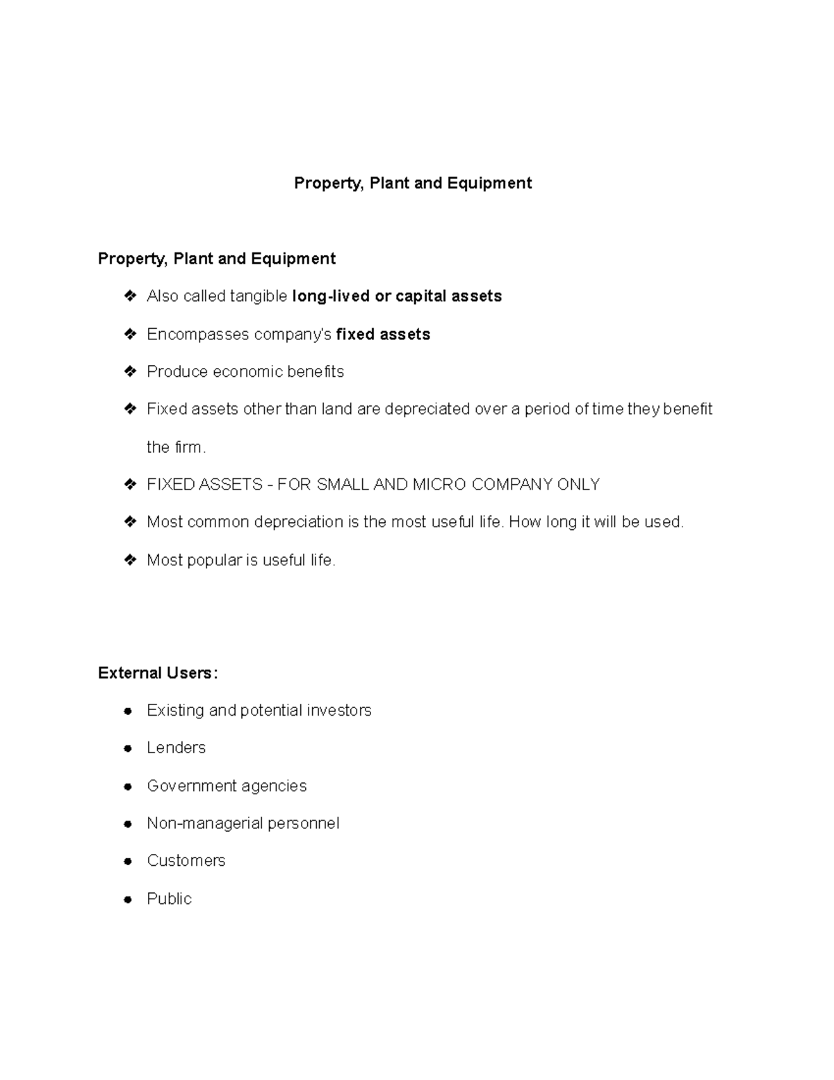 Analysis Report for Financial Part 3 - Property, Plant and Equipment ...