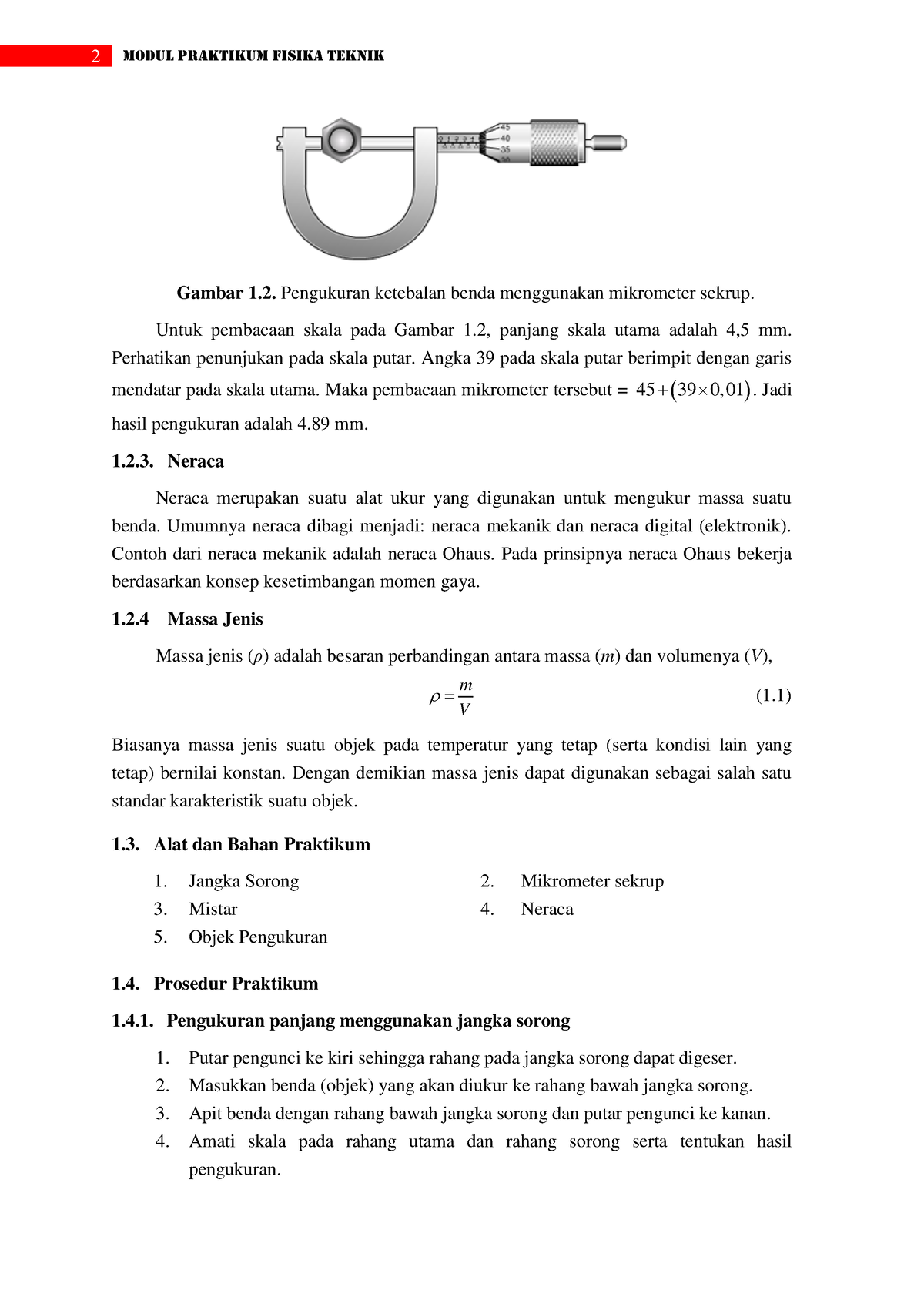 Modul Praktikum Fisika Dasar Teknik Mesin-4 - 2 MODUL Praktikum FISIKa ...