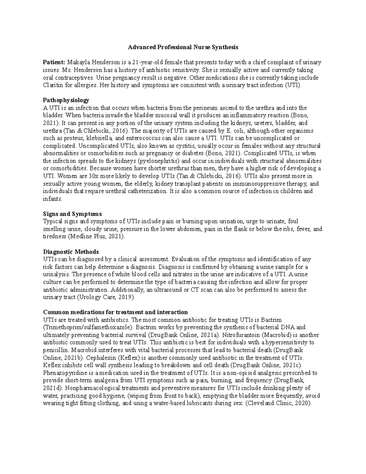 D027 Phase 3a - Advanced Professional Nurse Synthesis Patient: Makayla ...