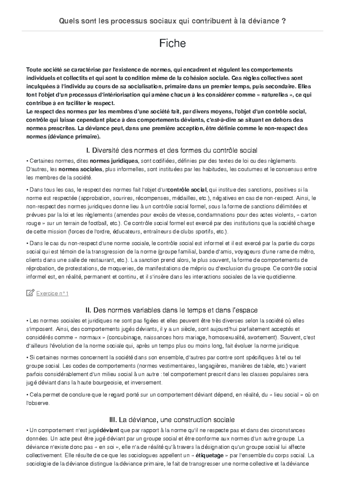Quels Sont Les Processus Sociaux Qui Contribuent à La Déviance quels sont les processus sociaux qui contribuent a la deviance - Fiche