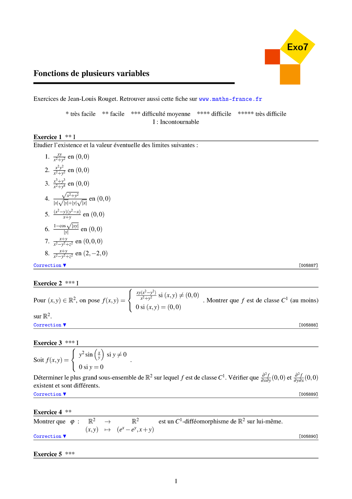 Fic00138 - Mathematics Lessons And Exercises - Exo Fonctions De ...