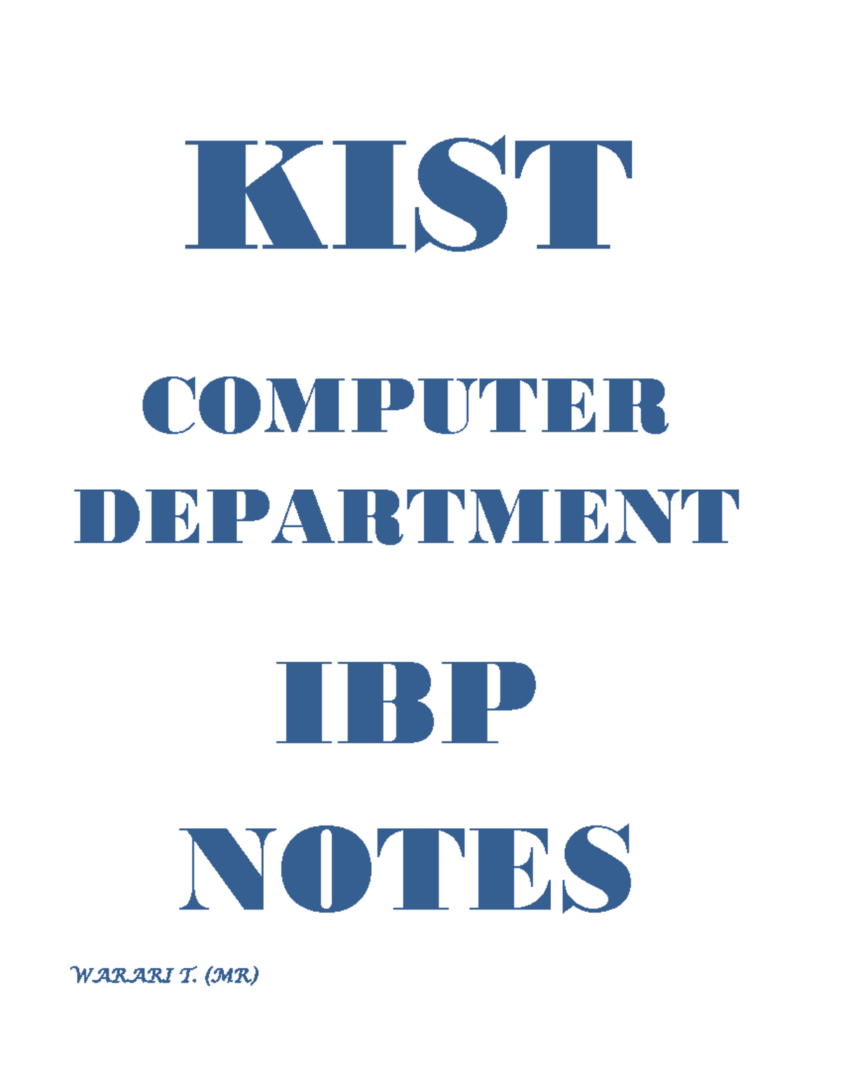 Internet Based Programming Notes - KIST COMPUTER DEPARTMENT IBP NOTES ...