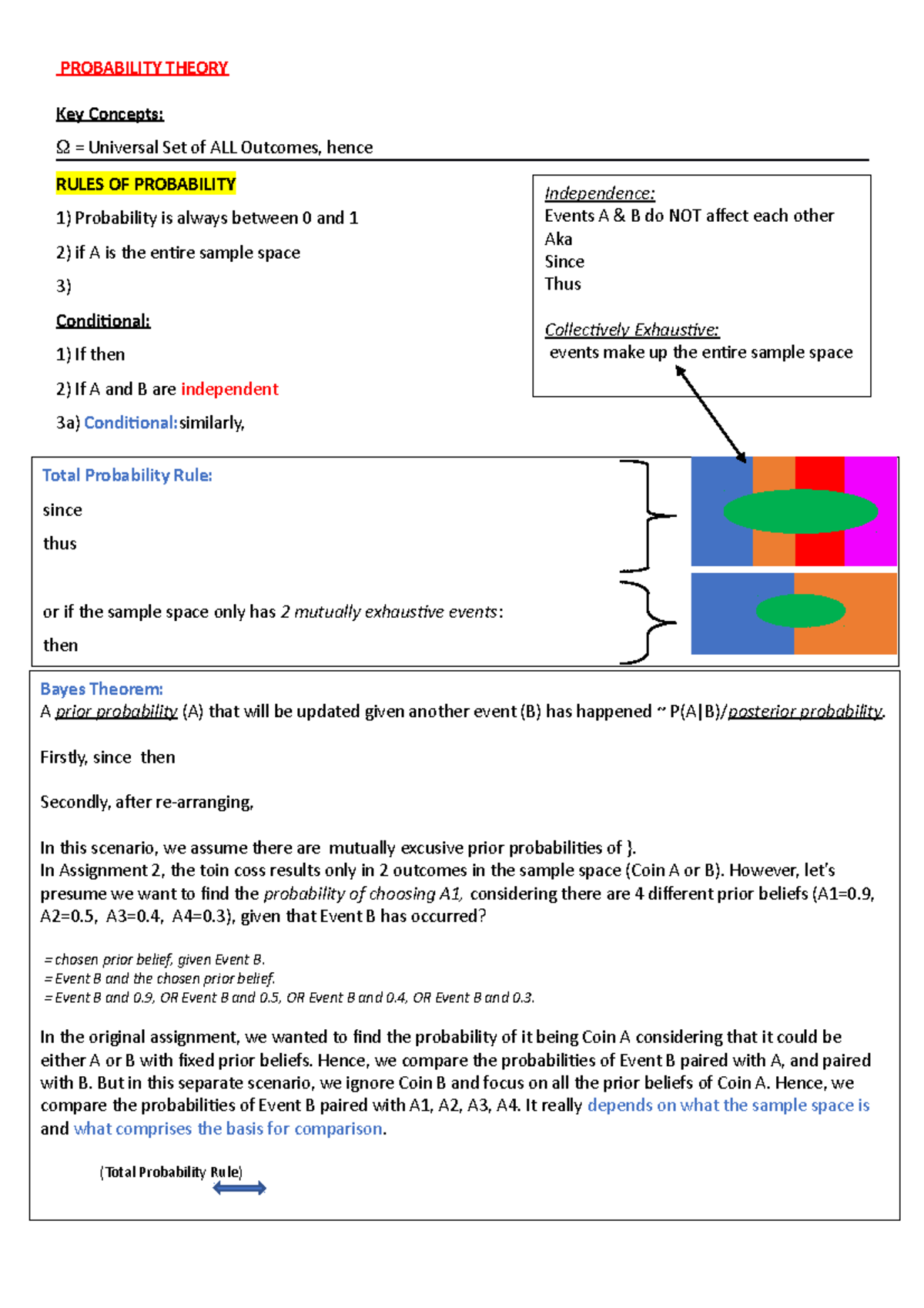 L3 Notes - review of probability - PROBABILITY THEORY Key Concepts ...