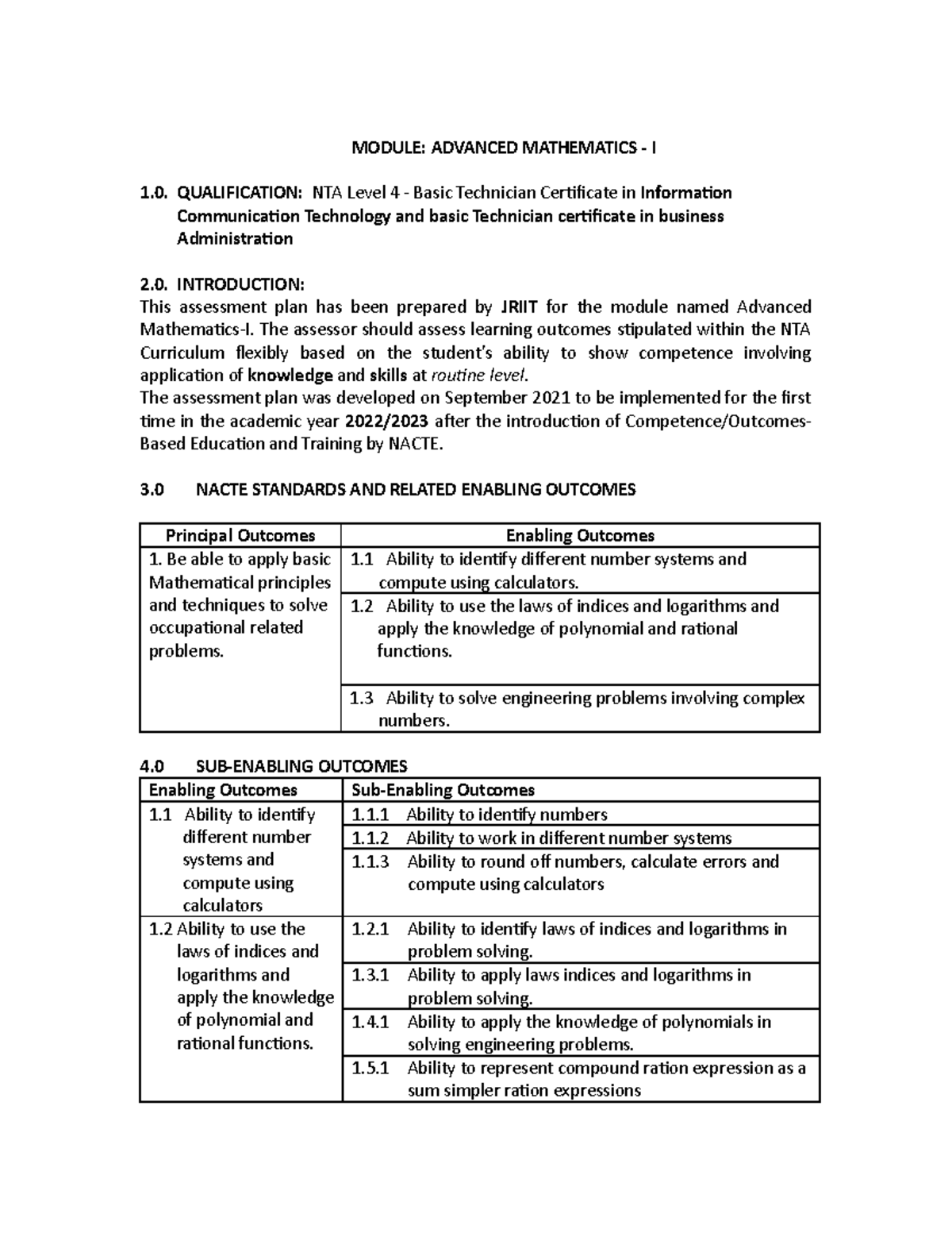 Advanced Mathematics-I GST04101 - MODULE: ADVANCED MATHEMATICS - I ...
