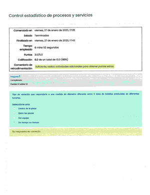 Control Estadístico De Procesos Y Servicios Examen 2 - Control ...