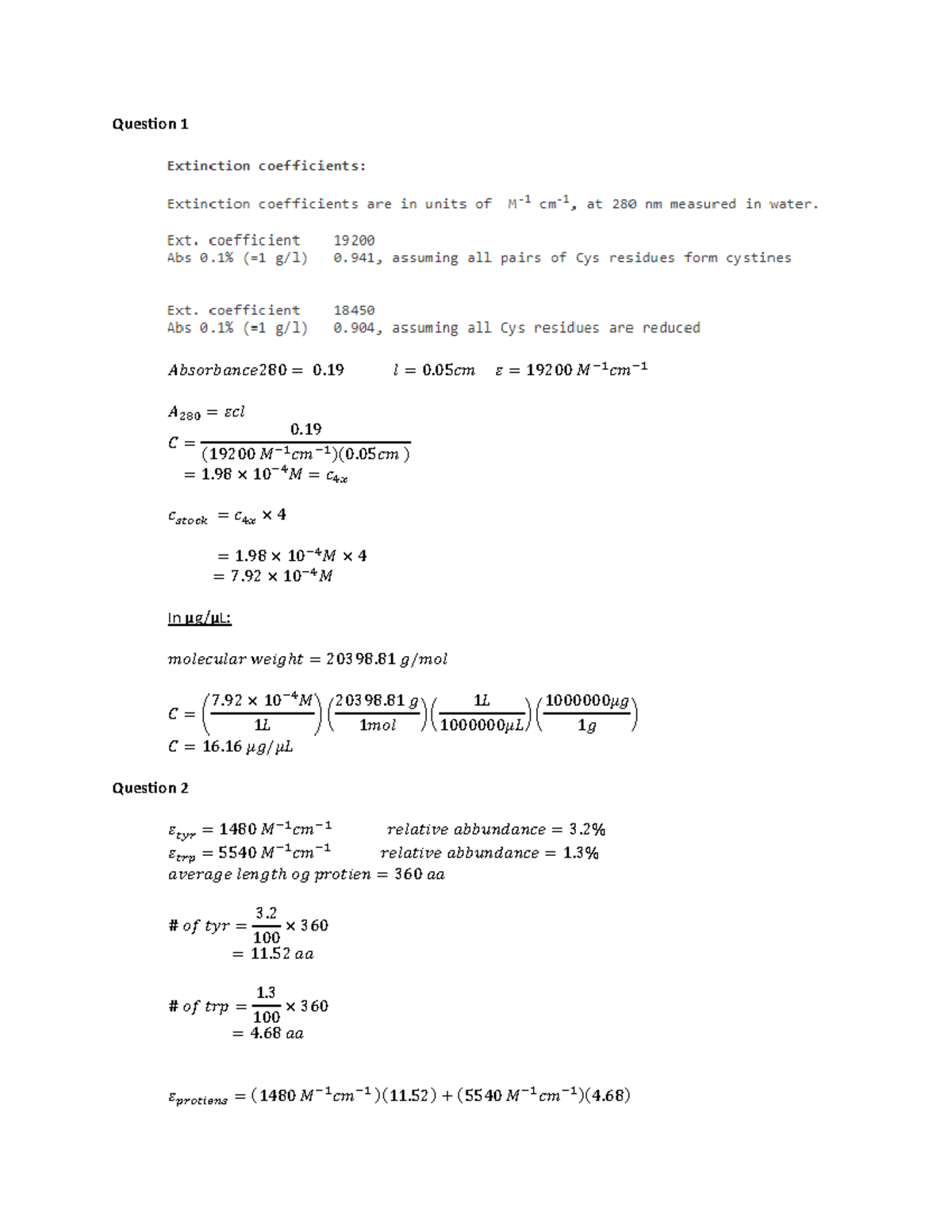 Lab 6 assignment - Question 1 𝐴𝑏𝑠𝑜𝑟𝑏𝑎𝑛𝑐𝑒 280 = 0. 19 𝑙 = 0. 05 𝑐𝑚 𝜀 ...