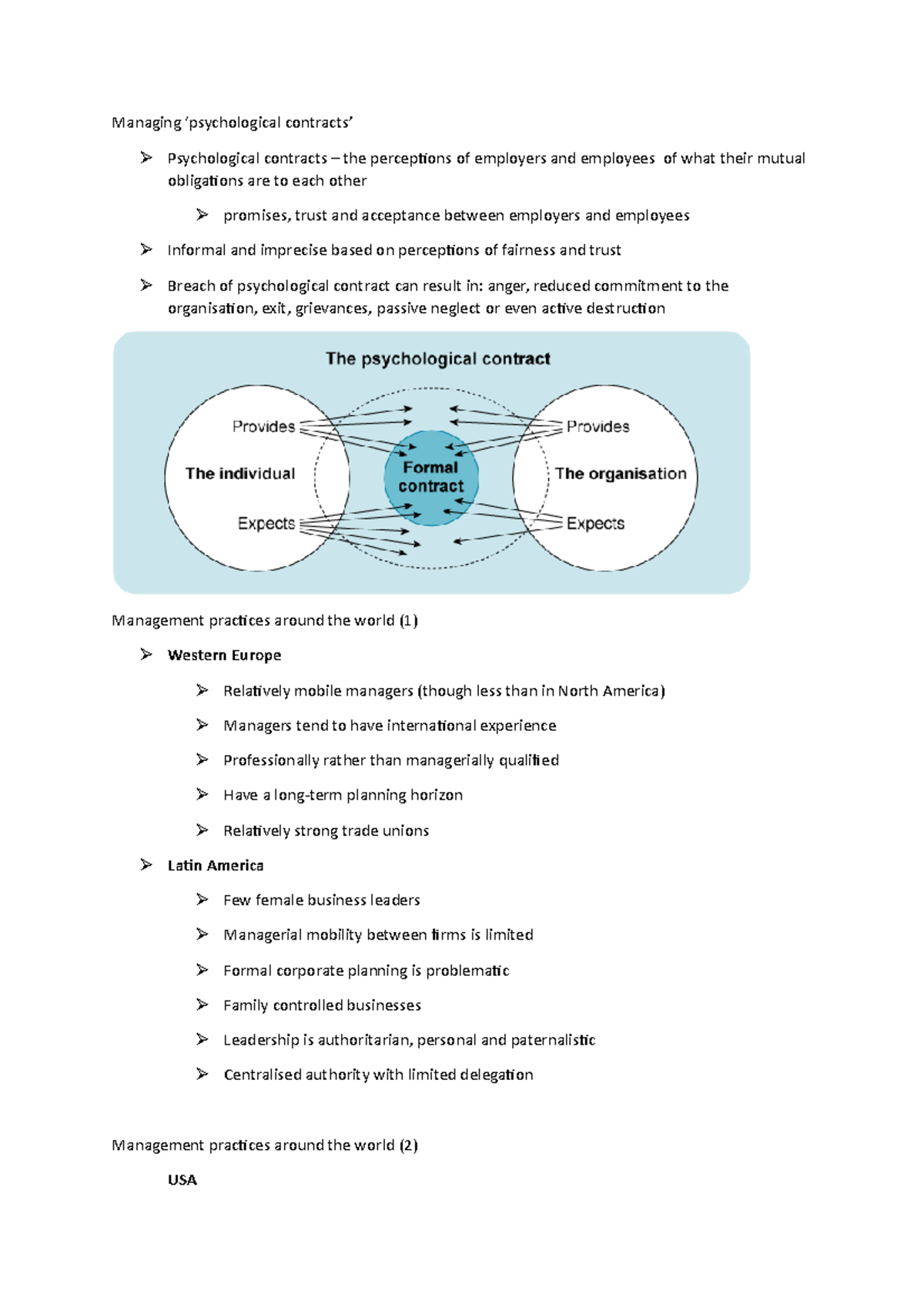 Managing People - Managing ‘psychological Contracts’ Psychological ...