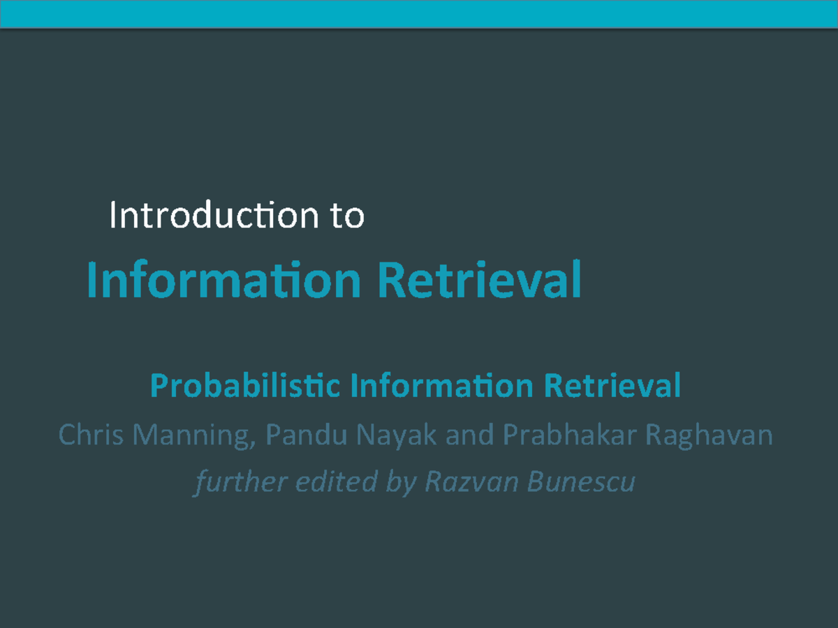 Lecture 07 CS 6900 Information Retrieval fall 2013 - Introduc*on to ...