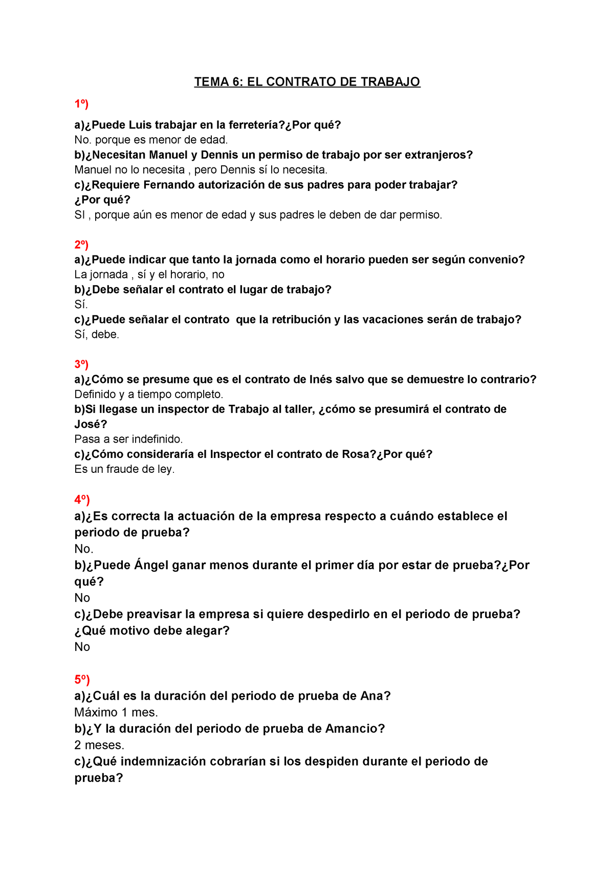 Fol Tema5 Actividades Libro Tema 6 El Contrato De Trabajo 1º A¿puede Luis Trabajar En La 9830