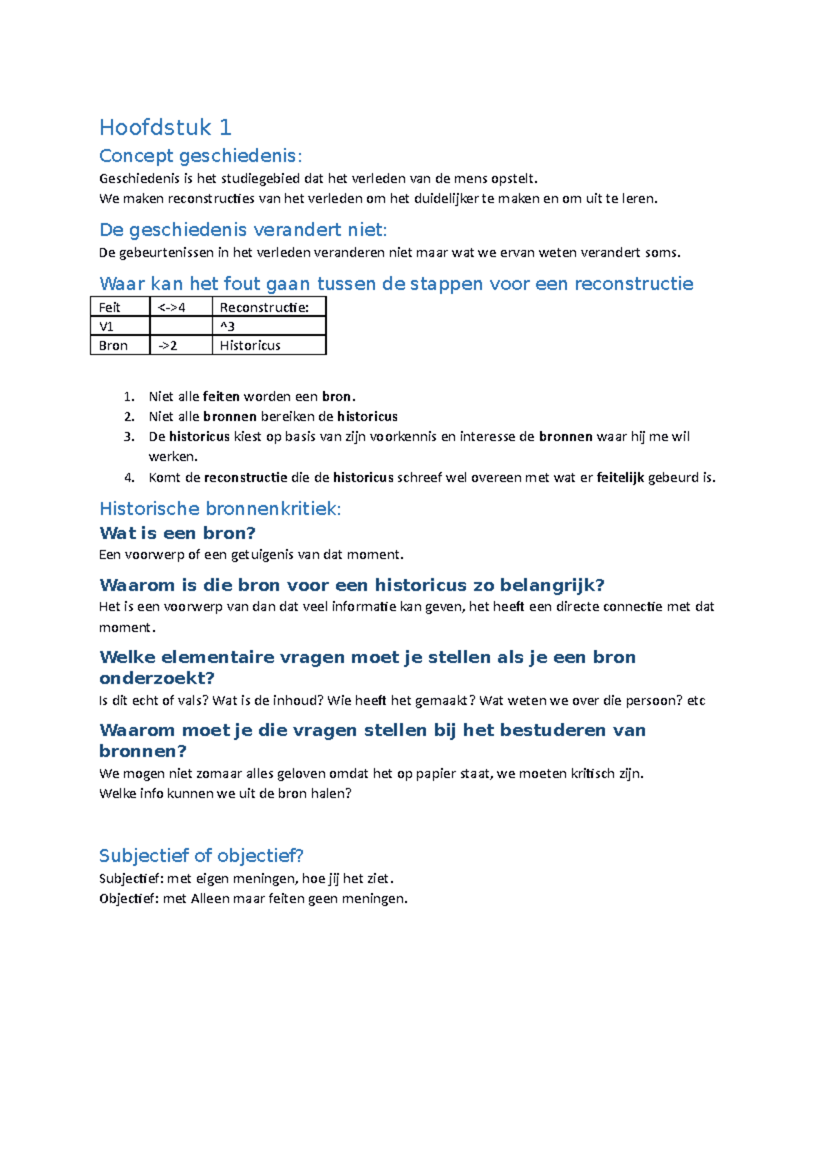 Samenvatting Geschiedenis - Hoofdstuk 1 Concept Geschiedenis ...