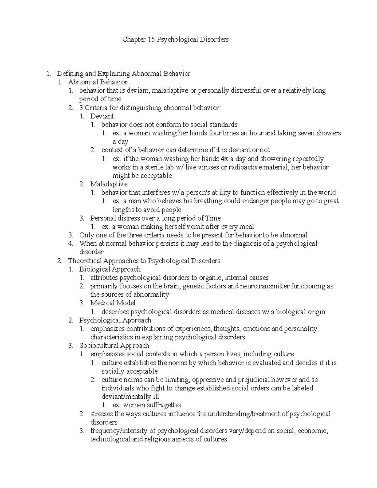 Chapter 15 Psychological Disorders - Chapter 15 Psychological Disorders ...