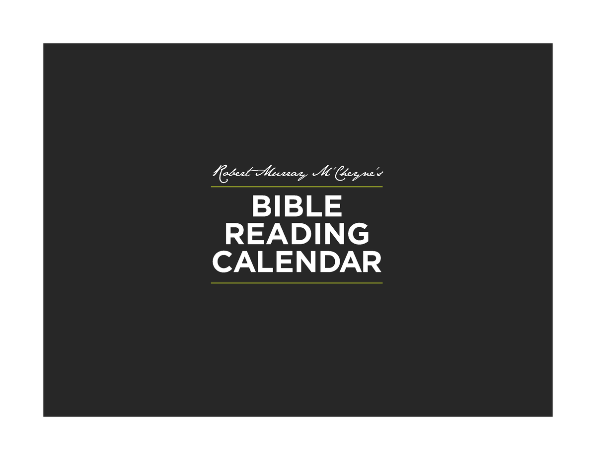 Bible Reading Calendar Download 2021 BIBLE READING CALENDAR Robert