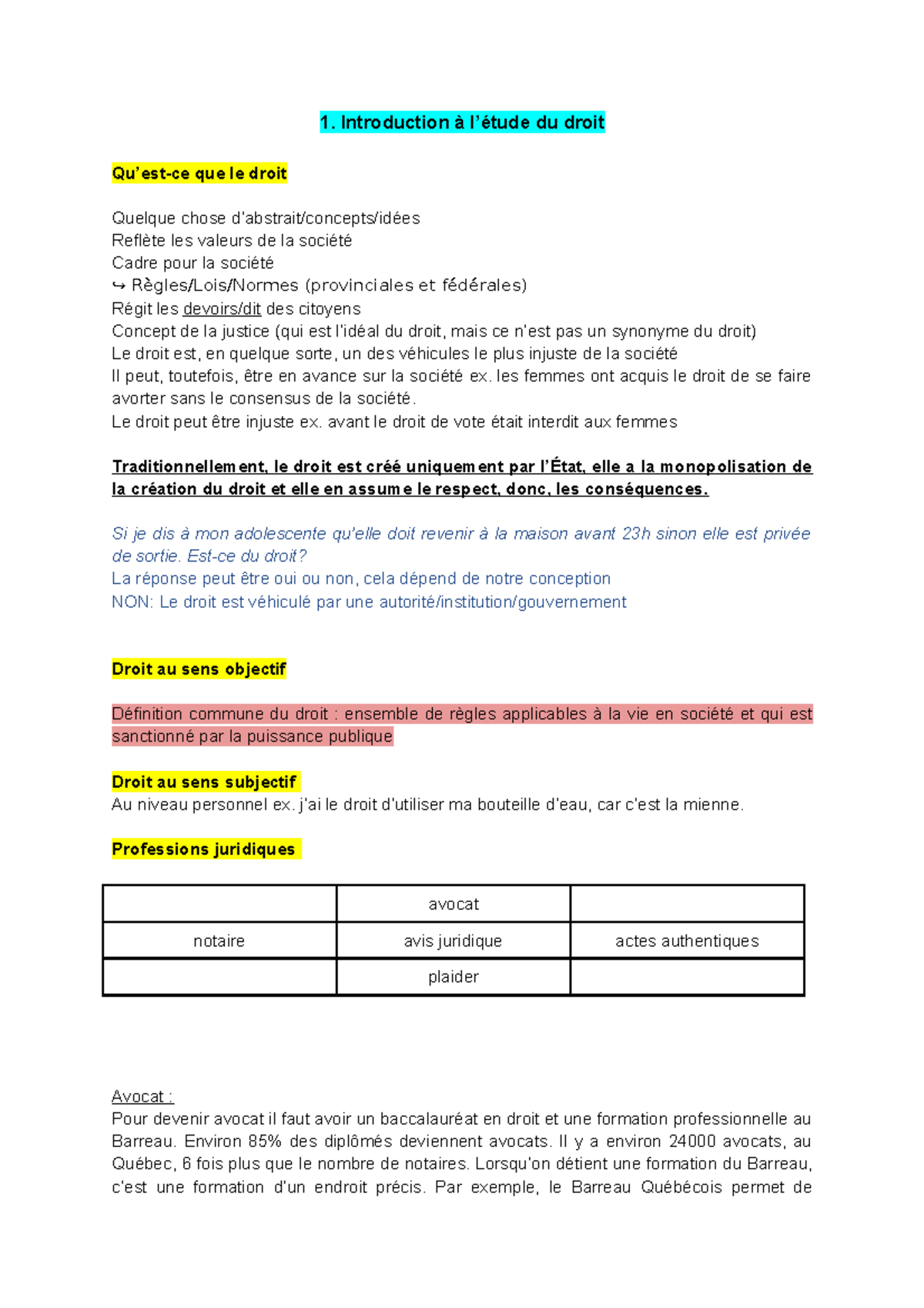 Combien Dannee Detude Pour Devenir Avocat Au Quebec Cours 1 - 12 DRT 099 - MPR - 1. Introduction à l'étude du droit Qu'est-ce  que le droit Quelque chose - Studocu