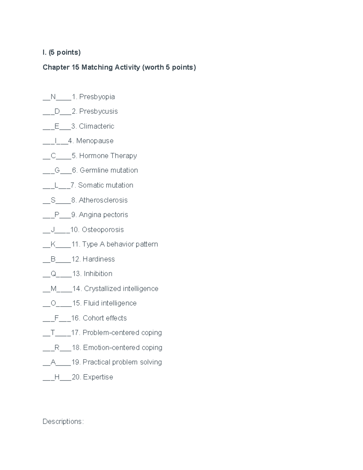 Assignment 15 16 - Google Docs - I. (5 Points) Chapter 15 Matching ...