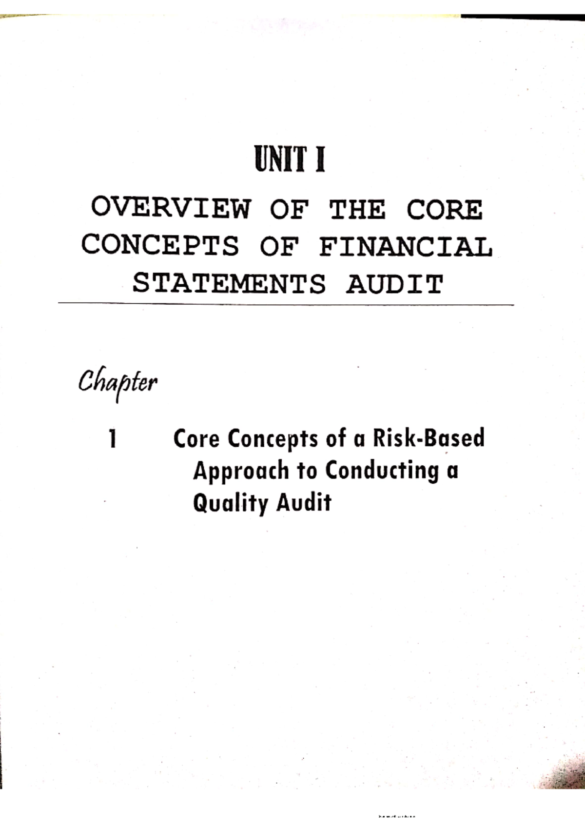 Chapter 1 - Auditing And Assurance Concepts And Application By Cabrera ...