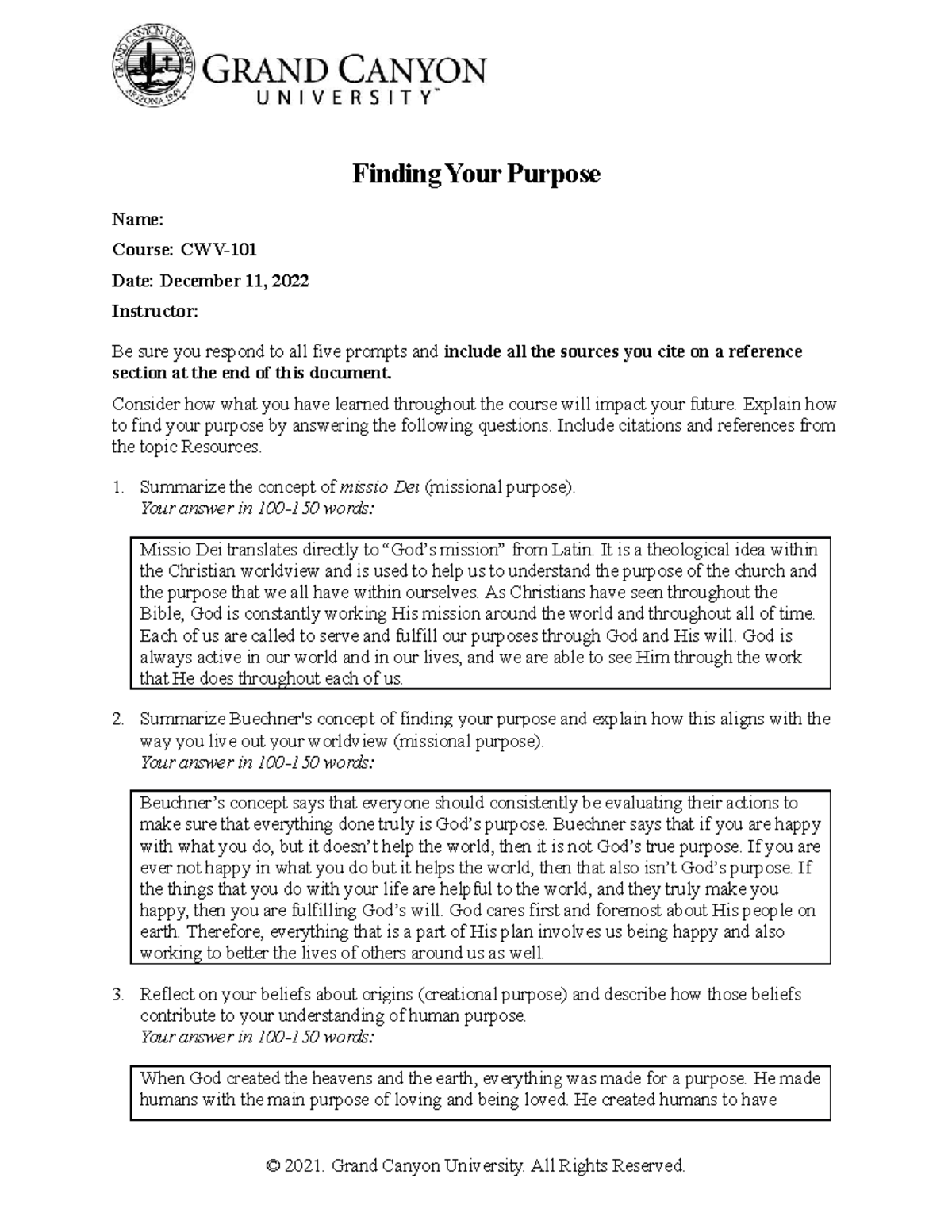 Finding Your Purpose Cwv 101 - e9n81i4