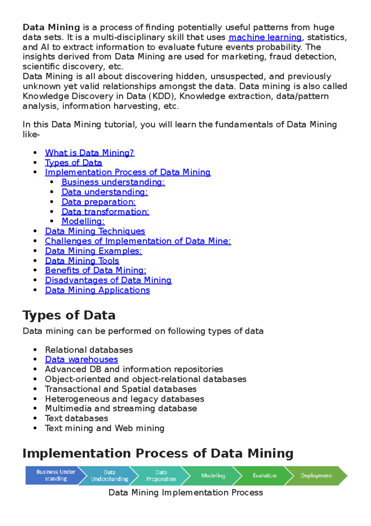 Data mining basics for Computer students - Data Mining is a process of ...