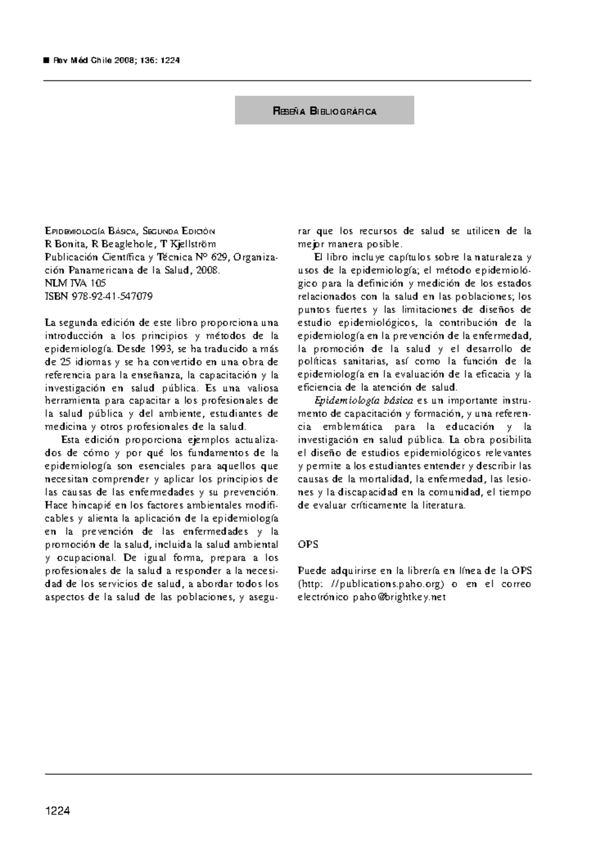 Beaglehole, R., Bonita, R. y Kjellstrom - 1224 EPIDEMIOLOGÍA B ÁSICA, S ...