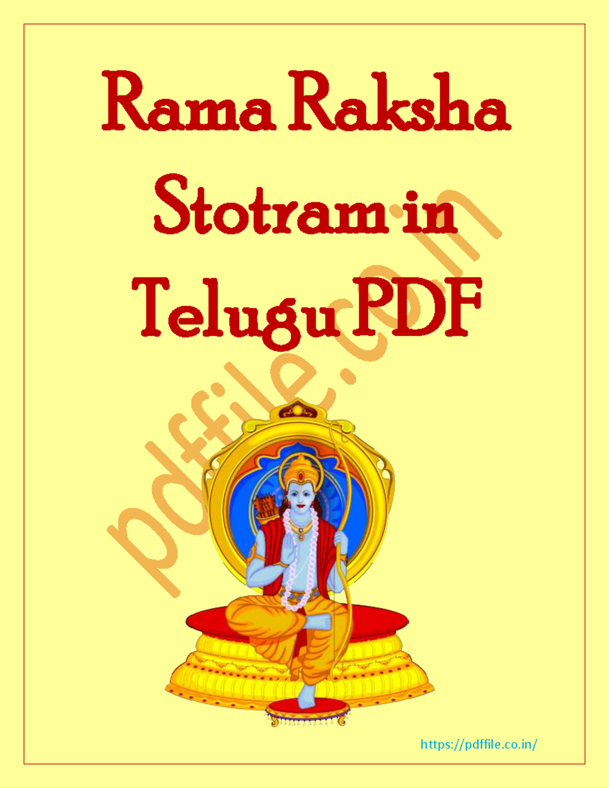 1 time rama-raksha-stotram - Rama Raksha Stotram in Telugu PDF ఓంఅస్ య ...