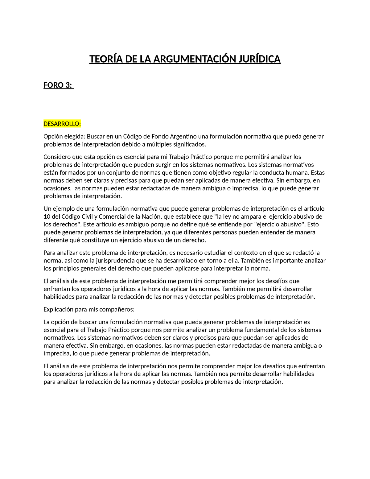 Foron 3 Teoria DE LA Argumentacion Juridica - TEORÍA DE LA ...