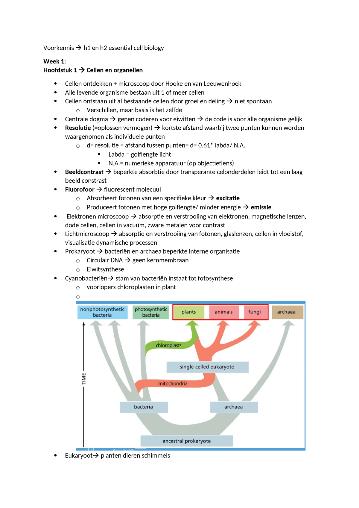 Cel Biologie Aantekeningen - Voorkennis H1 En H2 Essential Cell Biology ...