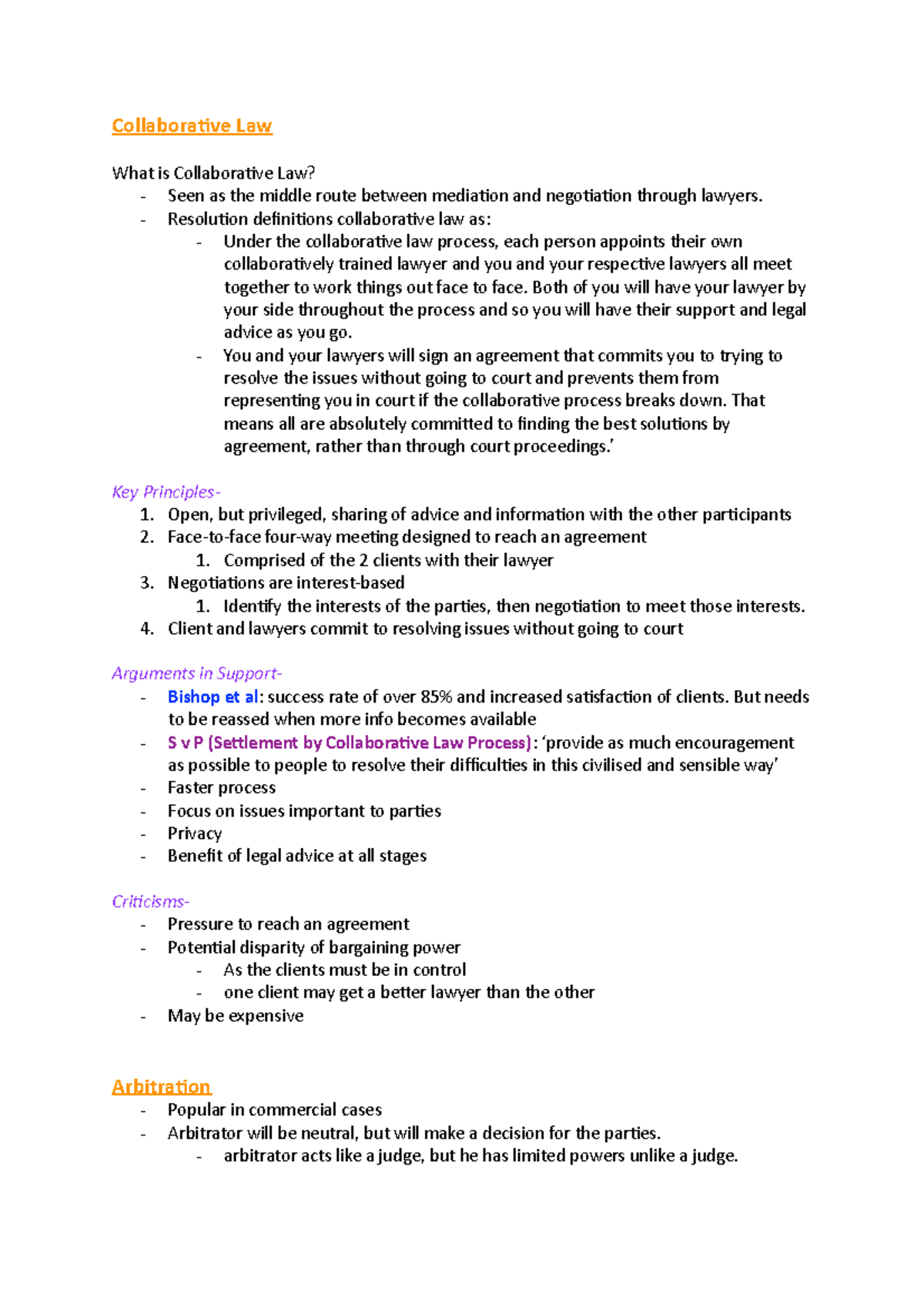 Collaborative Law - Full Study Notes. - Collaborative Law What is ...