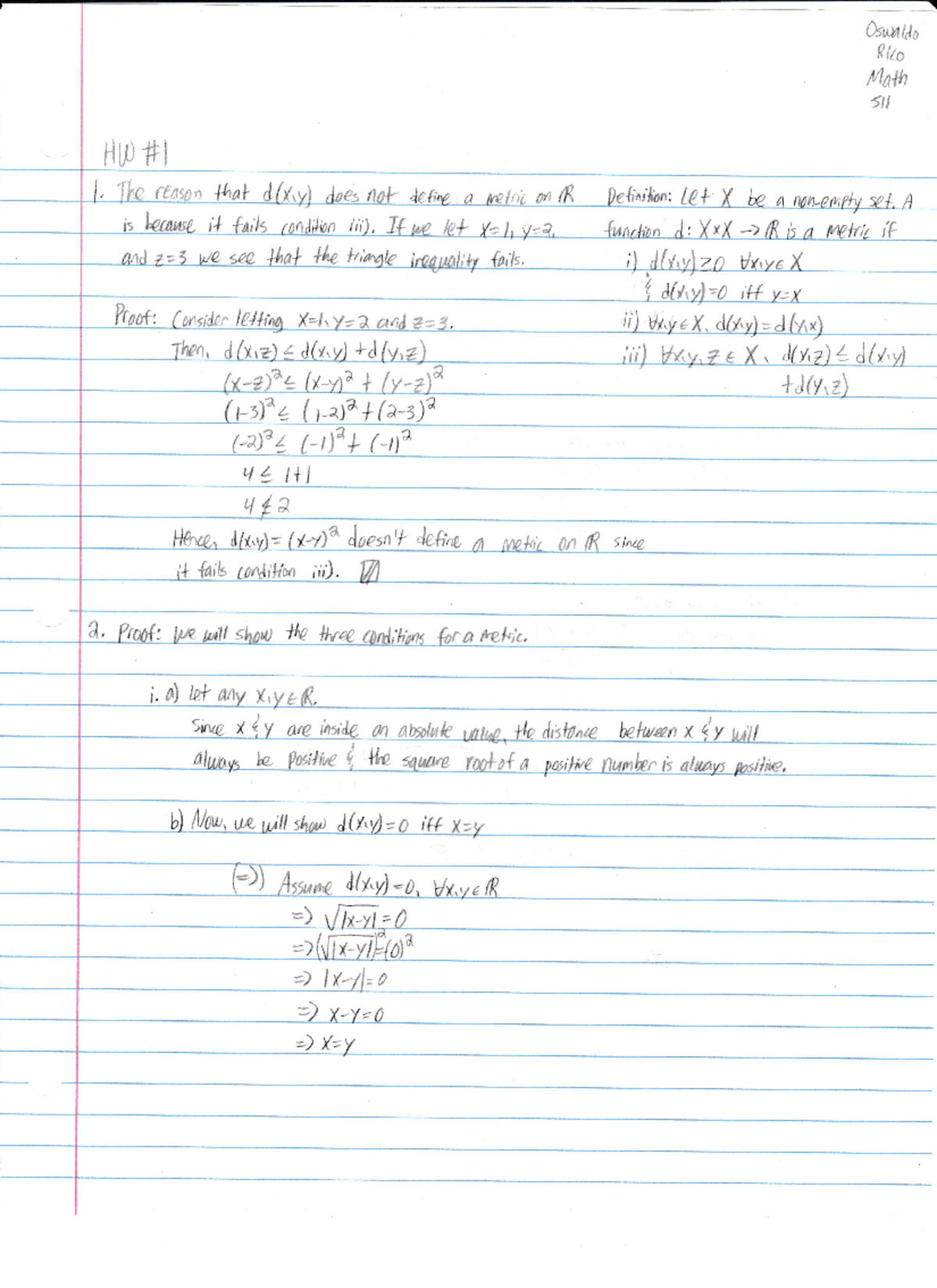 Problem Set 1 - HW 1 - MATH 511 - Studocu