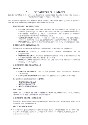 Clase 1 - Desarrollo Humano - Sinónimos del Desarrollo Humano ...