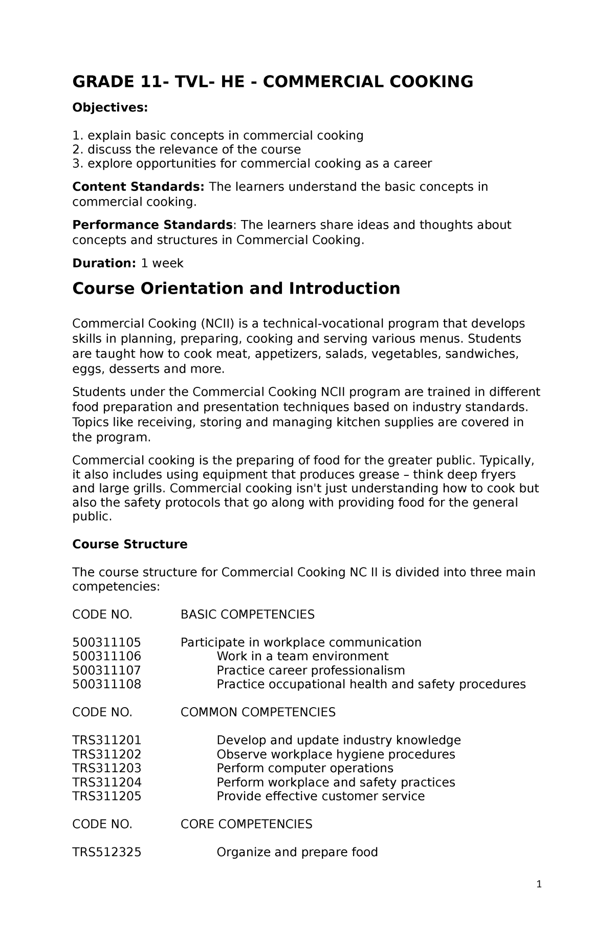 Grade 11 CC Module 1 - N/A - GRADE 11- TVL- HE - COMMERCIAL COOKING ...