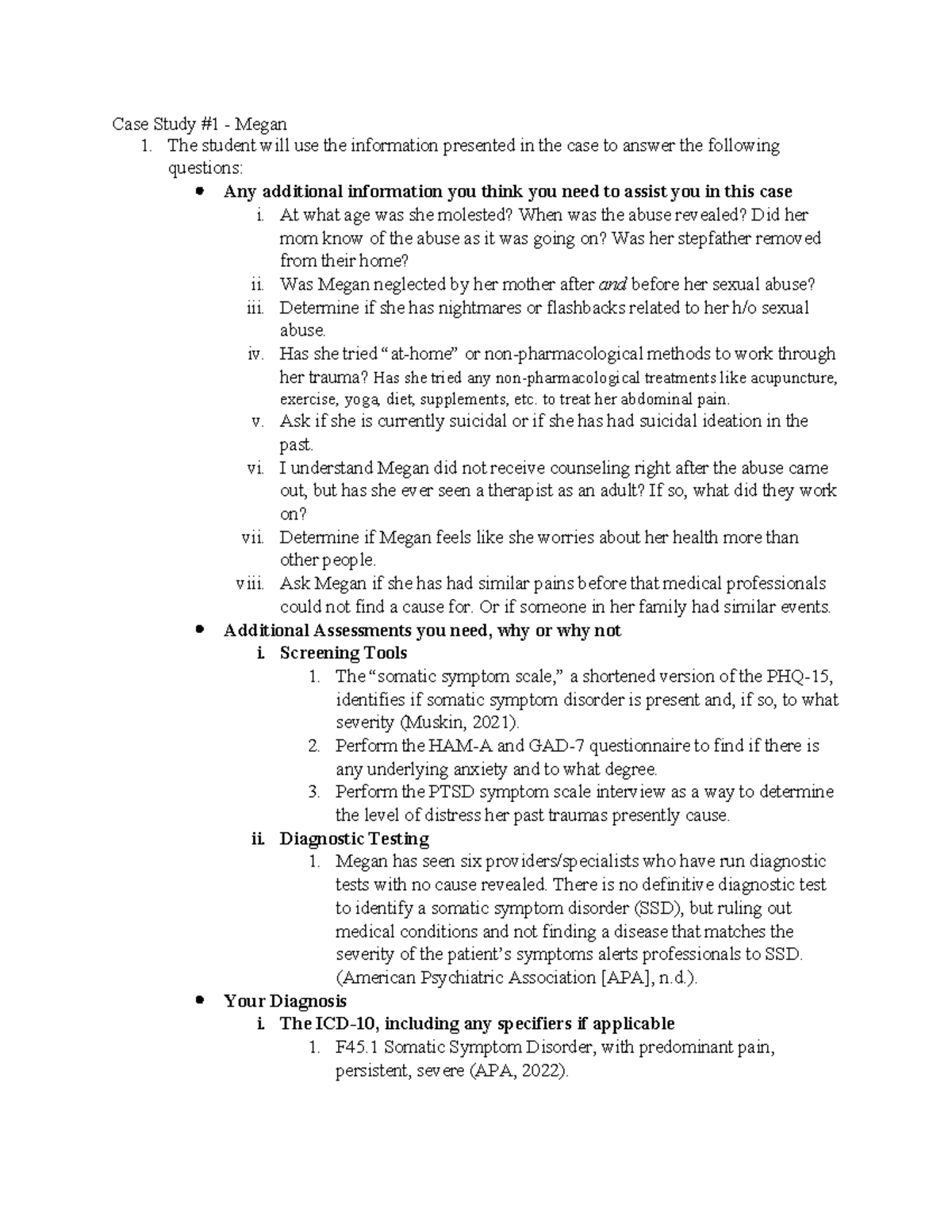 Case Study 7 - The student will use the information presented in the ...