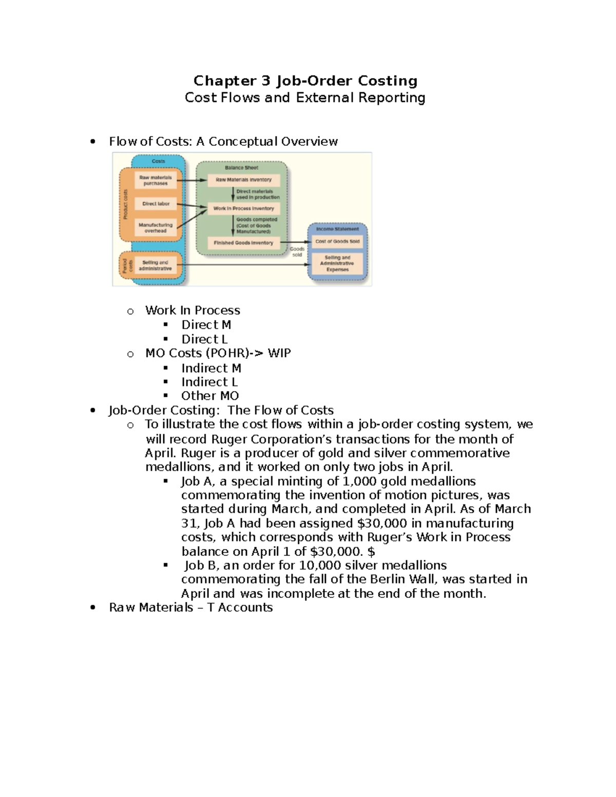 Chapter 3 - Job-Order Costing Cost Flows and External Reporting - Ruger ...
